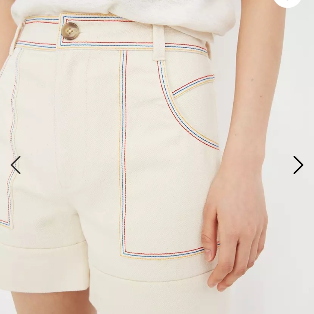 Madewell Rainbow-Stitched Canvas Chase Shorts
